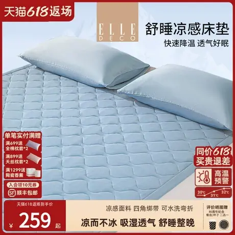 ELLE DECO夏季凉感床垫可水洗席梦思凉席垫子薄款软垫冷感垫透气商品大图