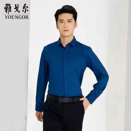 雅戈尔奥莱 商场同款男士长袖衬衫秋冬新款官方竹浆纤维长袖衬衣商品大图