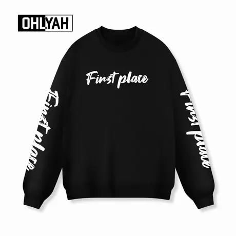 Ohlyah品牌美式潮流高街英文印花卫衣男女款青年大码落肩秋冬上衣商品大图