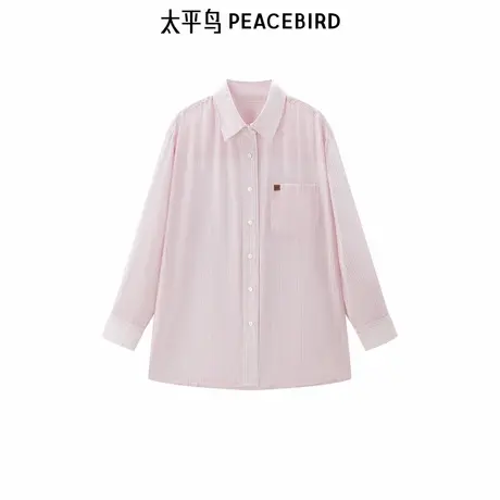 【昕怡粉丝专享】太平鸟莱赛尔条纹套装衬衫上衣A3CAE3806商品大图