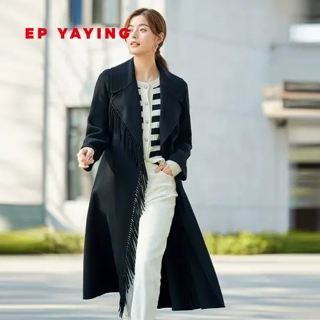 EP YAYING雅莹女装 复古赫本风绵羊毛呢大衣外套 商场同款8522A商品大图