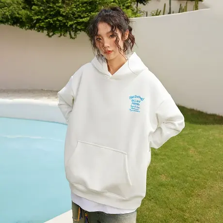 Nuthink美式重磅420g简约连帽卫衣潮牌男潮潮流大码宽松情侣外套商品大图