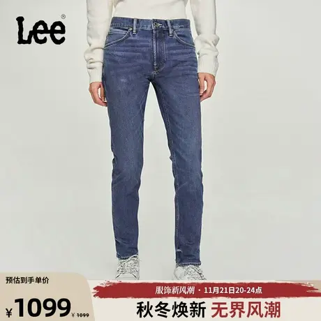 Lee商场同款23秋冬新品705中腰锥形中蓝色暖岩恒温男保暖牛仔裤潮图片