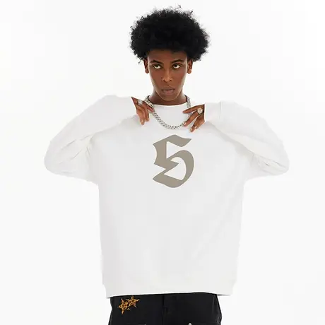 Nuthink美式街头字母无帽卫衣男潮牌潮流宽松大码春季打底衫上衣商品大图