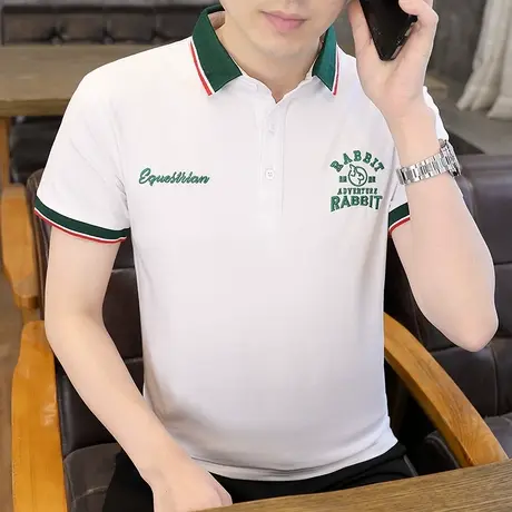 2023夏季新款高品质男士短袖POLO衫青年短袖翻领T恤衫图片