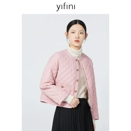 Yifini/易菲宽松短款小香风绗棉棉衣女春秋新款棉服小外套商品大图