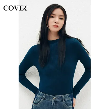 COVER冬季修身无缝一体美丽诺羊毛针织衫商品大图
