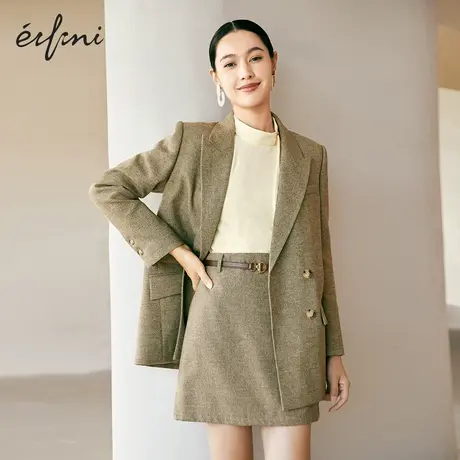 【商场同款】伊芙丽西服女21年冬装新款设计感西装外套1CA212521图片
