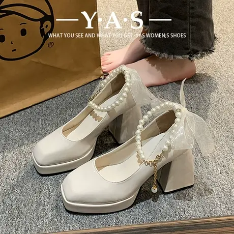 爆款玛丽珍高跟鞋女春秋小个子2024新款设计感小众法式气质单鞋潮商品大图