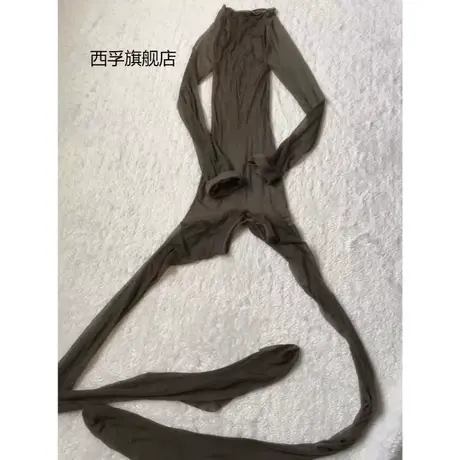 天生丝滑极光系列油亮黑丝连体衣高弹力细腻亲肤柔软全身连体丝袜商品大图