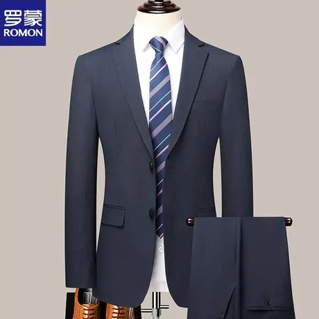 罗蒙西服套装男士韩版修身小西装新郎结婚礼服商务男职业正装外套图片