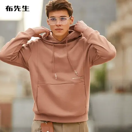 MrBu布先生纯棉加厚保暖长袖连帽卫衣男 秋冬套头帽衫潮男KT01269商品大图