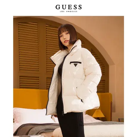 GUESS冬季女士半高领舒适长袖羽绒服W2PL1K8105Z图片