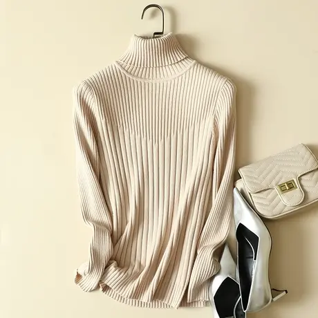 高领毛衣打底衫女士内搭秋冬2022年新款加厚修身洋气百搭针织上衣商品大图