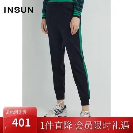 恩裳2023年早春新品时尚大方简约阔腿裤休闲百搭直筒裤子图片