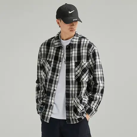 Modi Nick/摩帝尼克秋季男士衬衫长袖宽松休闲格子外套复古格纹图片