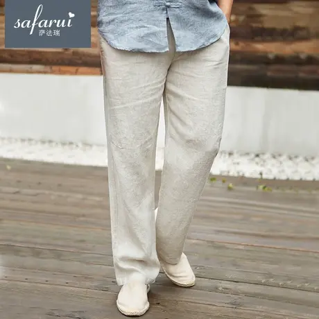 亚麻裤男春夏季休闲裤薄款男士宽松直筒大码男裤棉麻长裤百搭裤子商品大图