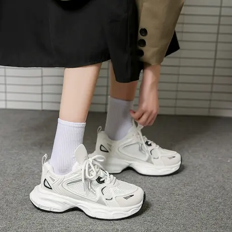 老爹鞋女2024新款女鞋春秋季厚底鞋子轻便软底百搭跑步运动休闲鞋商品大图