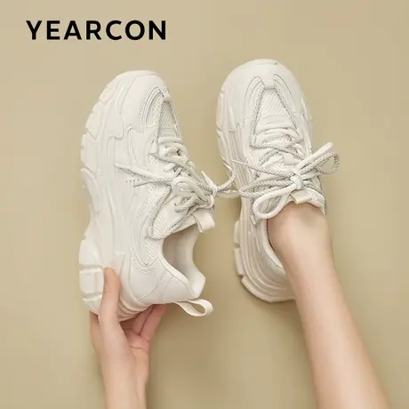 意尔康厚底老爹鞋女款2024春季新款休闲网红超火百搭显脚小运动鞋图片