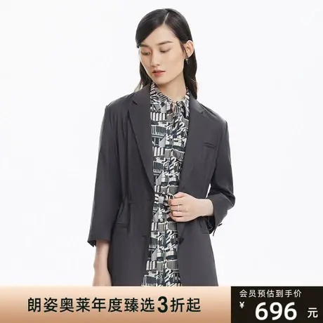 LANCY/朗姿夏季新款收腰小西装小个子外套薄款女设计感西服女商品大图