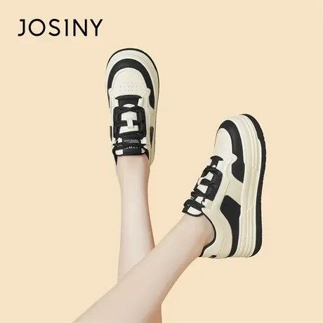 Josiny/卓诗尼厚底面包小白鞋女2024新款春季松糕休闲板鞋运动鞋商品大图