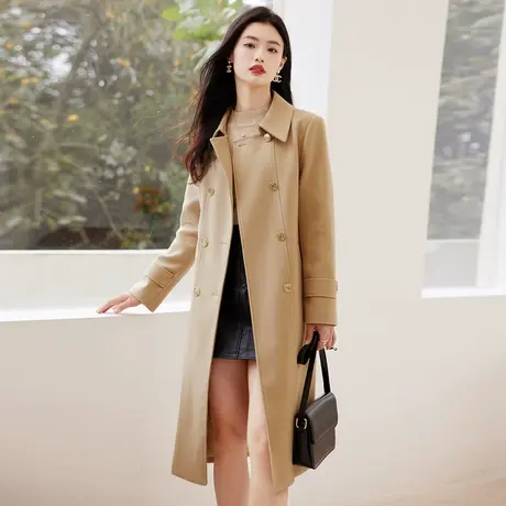 时尚气质长款毛呢大衣2022年冬季新款淑女温柔宽松显瘦中长款外套商品大图