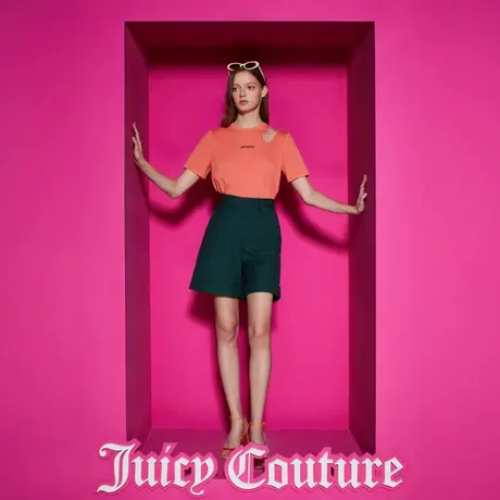 Juicy Couture橘滋23新款绿野仙踪烫钻丝绒女休闲短裤商品大图