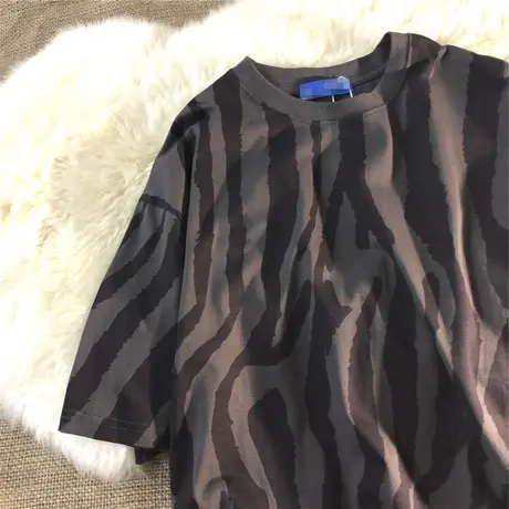 2023年春夏季新款大码情侣女装设计感小众上衣ins潮流宽松短袖t恤商品大图