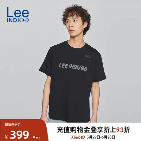 Lee商场同款25春夏新品舒适版字母刺绣圆领男轻薄短袖T恤休闲潮流商品大图