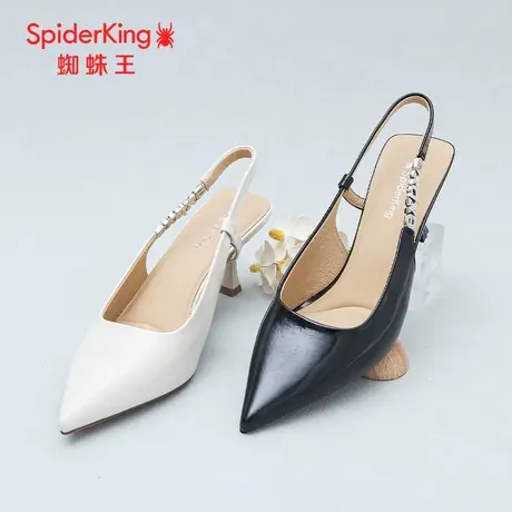 SPIDER KING/蜘蛛王时装凉鞋女2025夏商场新款漆皮尖头气质百搭细商品大图