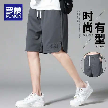 罗蒙夏季薄款冰丝速干休闲短裤男士运动大码裤衩宽松休闲五分裤子商品大图