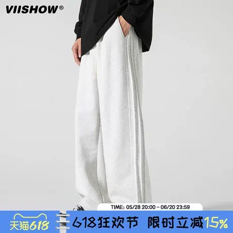 VIISHOW有货复古潮牌纯色直筒垂感运动卫裤男女宽松百搭休闲长裤商品大图