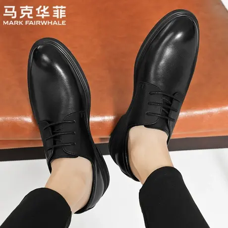 马克华菲官方旗舰店皮鞋男真牛皮爸爸透气商务正装德比西装结婚鞋商品大图