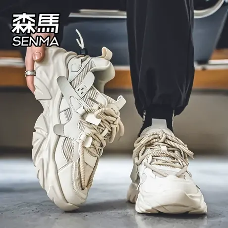 森马网红爆款男鞋夏季休闲潮牌百搭小白学生运动厚底增高老爹潮鞋商品大图