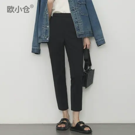 欧小仓 干饭系列  0压力都市通勤弹力西装裤 运动社交松紧腰锥裤商品大图