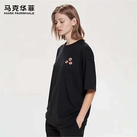 马克华菲 deer 三球潮流印花短袖t恤男女款夏季高街重磅休闲上衣图片