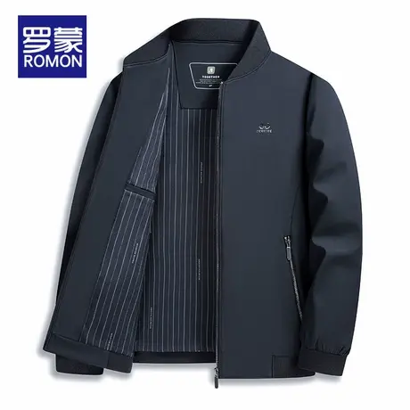罗蒙2025新款中老年人爸爸装立领上衣服男士外套春秋季休闲夹克图片