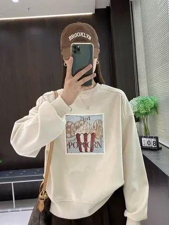 2023秋季爆款卫衣圆领宽松显瘦时尚印花外套上衣女外穿个性ins潮商品大图