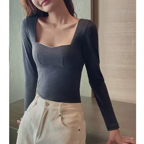 保暖内衣女士加绒加厚冬季德发热无痕带胸罩打底衫秋冬秋衣上衣商品大图
