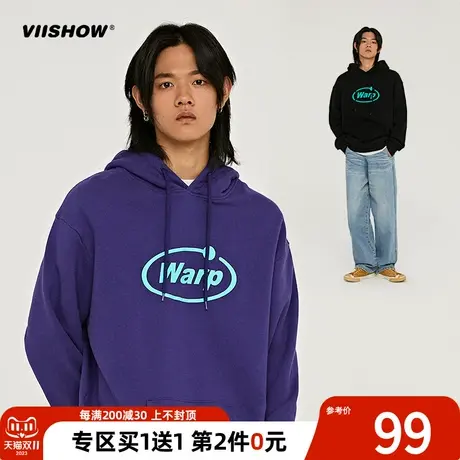 VIISHOW男士卫衣潮牌连帽印花宽松上衣年春季新款潮ins休闲男上衣商品大图