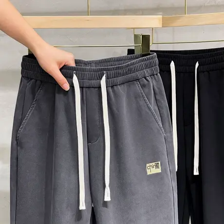 休闲长裤男士加绒裤子秋冬款工装休闲裤直筒裤男冬季加厚新款潮牌商品大图