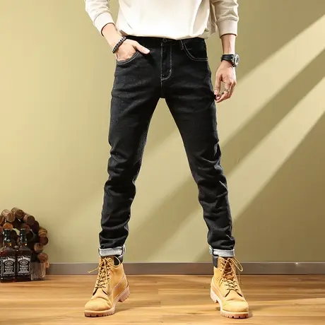 春秋新款原色普洗男士牛仔裤潮牌百搭宽松直筒工装休闲百搭长裤子商品大图