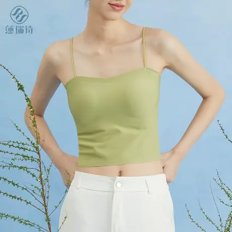 无痕美吊带背心女夏季薄款带胸垫一体式内搭美背内衣抹胸裹胸外穿商品大图