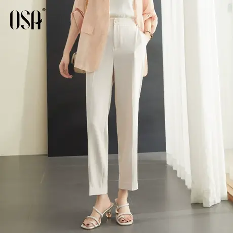 OSA欧莎气质OL职业西装裤女夏季2022年新款薄款直筒休闲烟管裤子商品大图