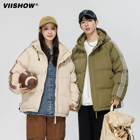 VIISHOW潮流外套男连帽羽绒棉服宽松保暖棉衣休闲经典秋冬运动款商品大图