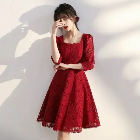 敬酒服新娘2024新款夏季结婚订婚礼服女小个子蕾丝连衣裙平时可穿商品大图