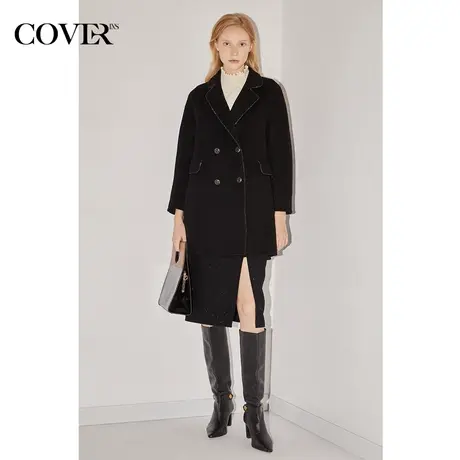 【昕怡粉丝专享】恩裳COVER冬季环保纯羊毛双面呢钻石链短外套商品大图