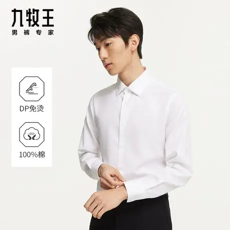 [商场同款]九牧王男装正装长袖衬衫2024春季新款亲肤男士衬衣EN图片