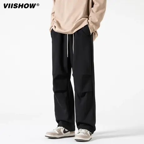 VIISHOW休闲裤男春款工装长裤宽松潮牌运动裤重磅美式宽松卫裤商品大图