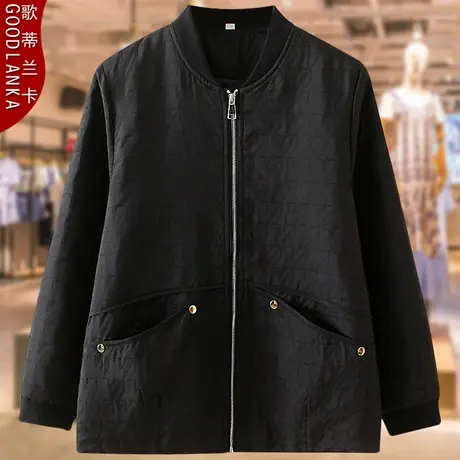 中年妈妈春秋夹克拉链衫200斤大码宽松时尚百搭立领休闲洋气外套商品大图